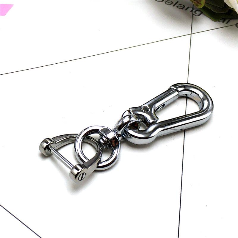 Men's Metal Horseshoe Buckle Keychain with Figure 8 Pendant - Creative Gift Keyring for Waist Hanging