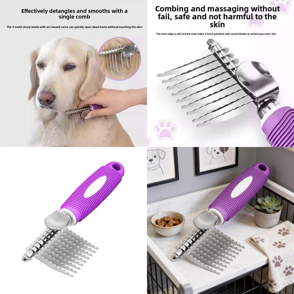 Pet Grooming Stainless Steel Dog Comb For Detangling And Cleaning For Pets And Cats