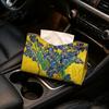 Multipurpose Tissue Box Leather Cover, Foldable Desktop Organizer, Oil Painting Style Napkin Holder Case, Reusable Facial Paper Organizer Dispenser,