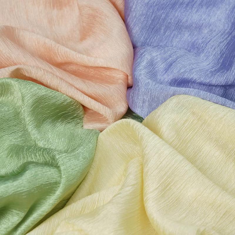 100x140cm Crinkled Satin Acetate Chiffon Fabric Crepe Charmeuse Chiffon Material for DIY  Sewing Summer Dress,Skirt  Fabric