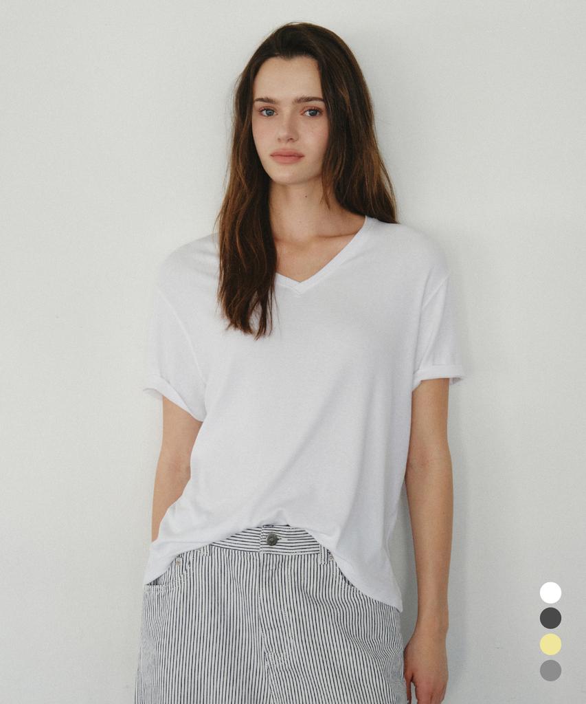 CITTA Daily Soft Touch Vneck Tee_Ctt3010(4Color)