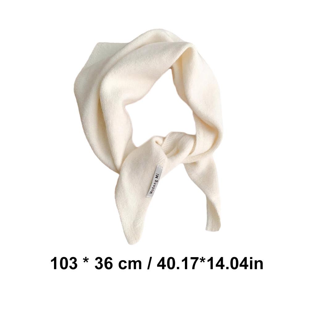 British Korean Style Niche Wool Knitted Triangular Scarf Women Headscarf Knitted Scarf Multi-functional Warm Knitted Scarf