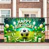 Nuxovilar Soccer Birthday Banner - Sports Theme Party Backdrop with Balls, 71x43 Inch Large Decor for Boys, Kids, Yard Sign, Reble Stadium Background