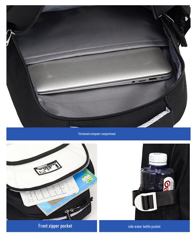 Stylish Color Block Backpack for High School Students - Large Capacity Casual Schoolbag