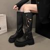 But Knee Boots Women's Thick Legs 2025 New Autumn and Winter Black Thin Boots Small Thick-soled High Knight Boots