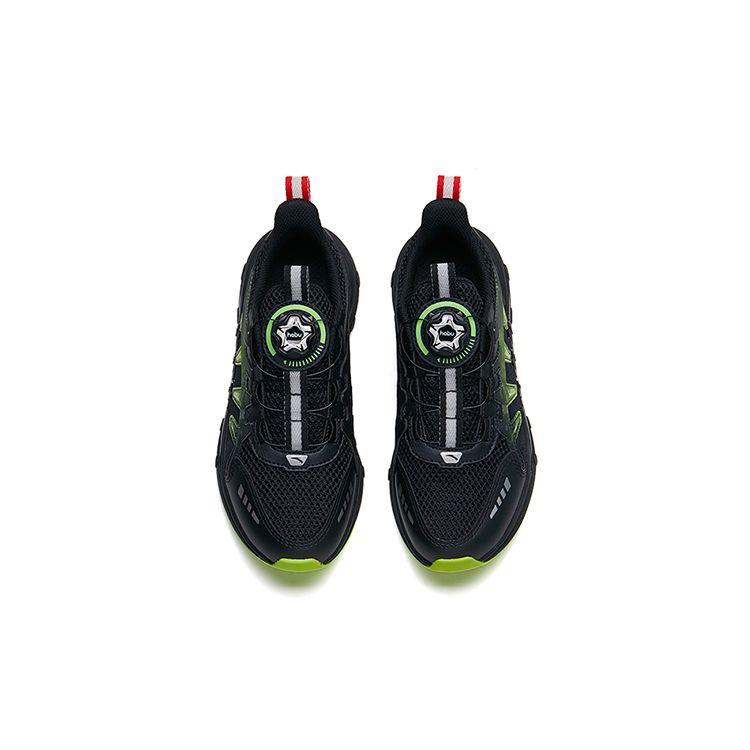 Anta Comfortable Versatile Non-Slip Shock Absorbing Wear-Resistant Kids Footwear Black Green 312228809-11