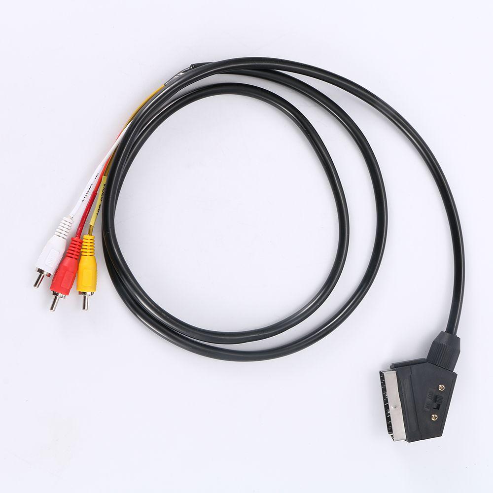 Cavo SCART A RCA 1.8 Metri - Triple RCA Composito Video + Audio - Adattatore