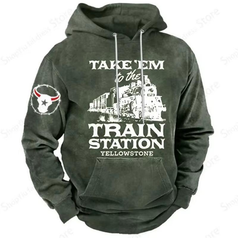 

Винтажные толстовки с капюшоном Yellowstone с 3D-принтом и графическим принтом Мужская модная толстовка с капюшоном Толстовка для мальчиков Женская толстовка для активного отдыха Мужская XL