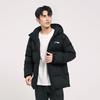 Li Ning Warm Hooded Comfortable Versatile Long Sleeve Cotton Jacket Unisex Jacket Black AJMU291-1
