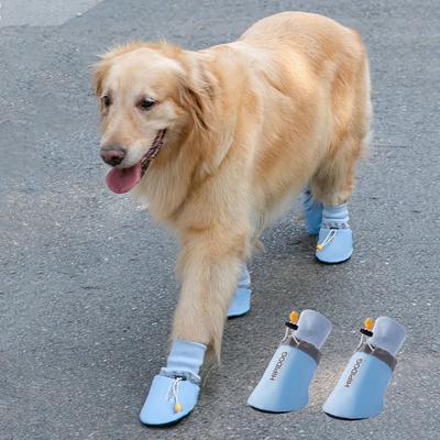 4pcs/set Soft Large Dog Foot Cover Non-slip Breathable Dog Anti-slip Shoes Wear Resistant Adjustable Dog Shoes Socks