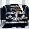 1PC Custom Name Nautical Anchor Outdooor Flannel Blankets Throw Blanket All-Season Throw Gift Bedspread for Couch, Bed, Camping Holiday Birthda