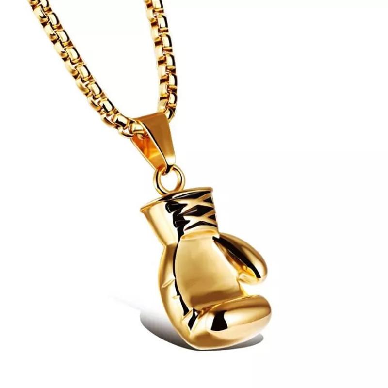 Boxing Gloves Boxer Men Necklaces Pendants Chain Punk Trendy for Boyfriend Stainless Steel Jewelry Creativity Gift