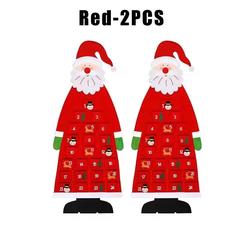 Christmas Felt Advent Calendar Wall Hanging Santa Advent Calendar with Pockets 24 Days Kids Toys For Children Christmas Gift