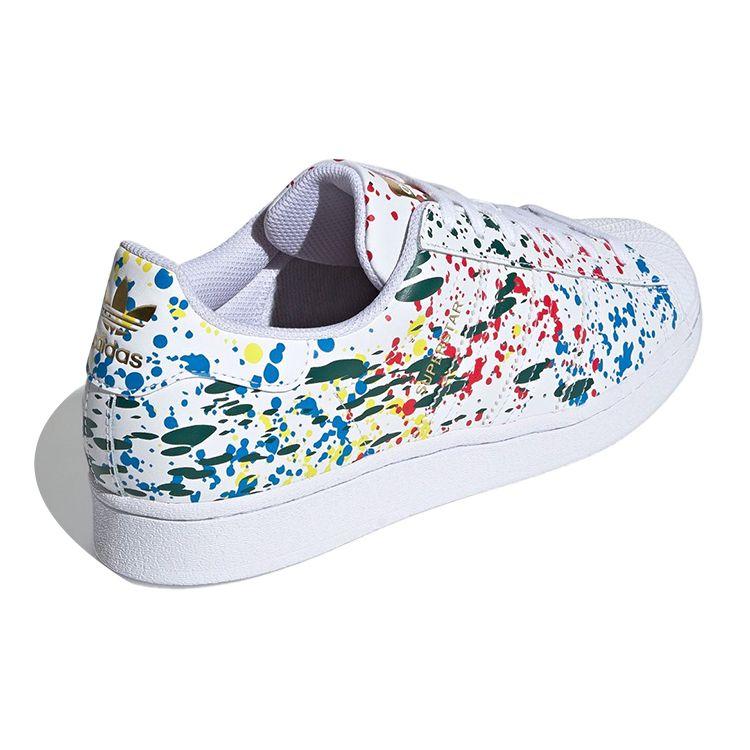 Adidas Superstar Splashes, Splatter and Drips - White Unisex Sneakers Cloud-White Gold-Metallic FX5537