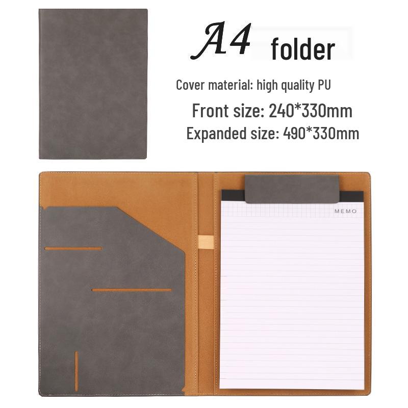 Business Data Archive: A5 Contract & A4 Conference Leather Folder with Multifunction Manager Clip Pad.