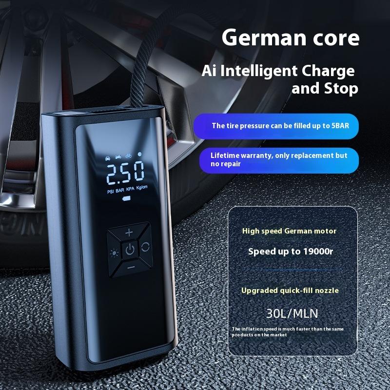 Elektrická pumpa na pneumatiky Dobíjecí Přenosná pumpa na huštění pneumatik do auta LCD displej Huštění pneumatik do auta pro automobil, jízdní kolo, míč