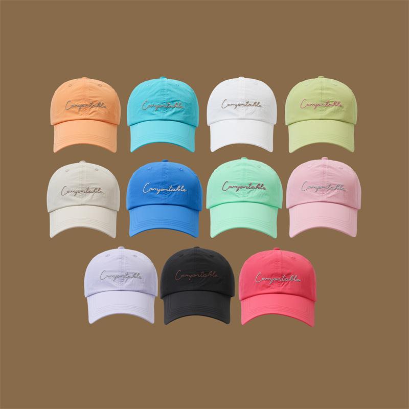 Spring Summer Thin Quick-Drying Candy Colored Baseball Cap Female Letter Sunshade Cap