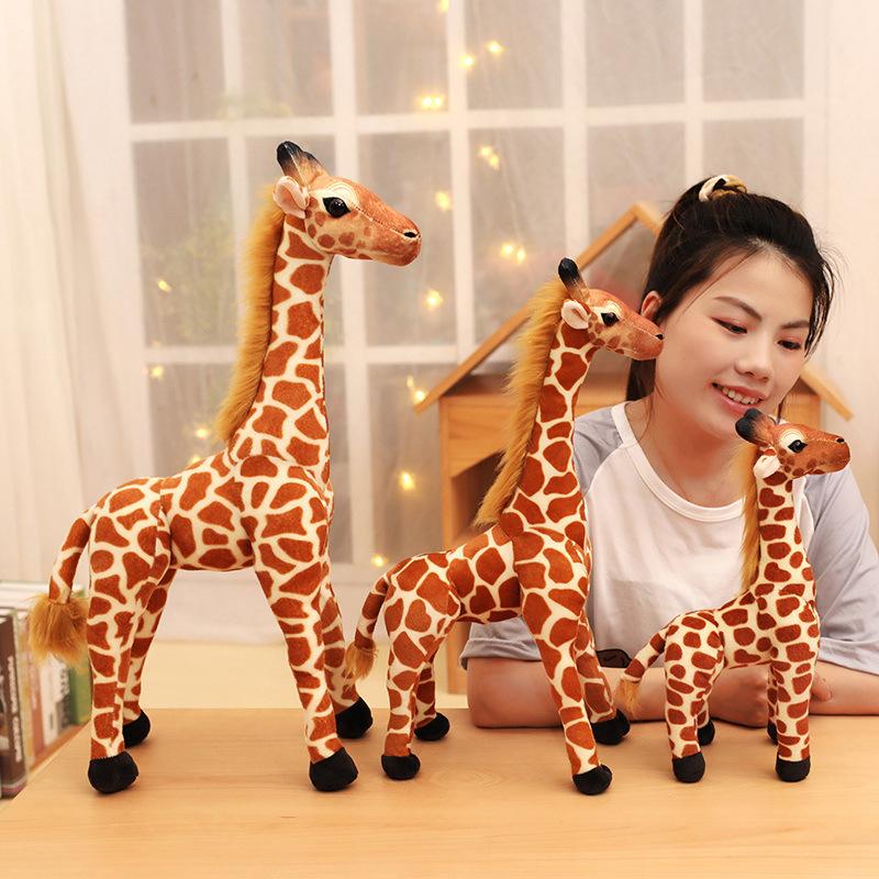 Cute Simulation Giraffe Doll Plush Toy Deer Doll Children's Company Soothing Rag Doll Birthday Gift