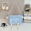 School bag, college style, versatile, simple and large-capacity class, mail carrier bag, student transparent one-shoulder casual oblique span bag