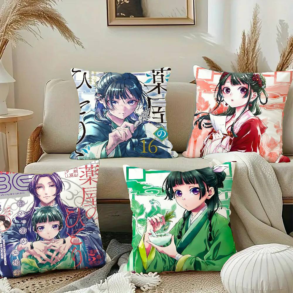 Maomao Anime The Apothecary Diaries  Pillow Case Square Pillow Bedroom Sofa Leisure Comfort Cushion Car Home Decoration