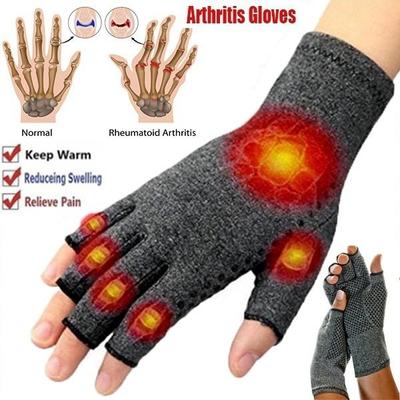 Gants de compression unisexes Gants à écran tactile Anti-thérapie Facilité de tension musculaire Soulage les gants carpiens Demi-doigt Support chaud pour attelle de poignet