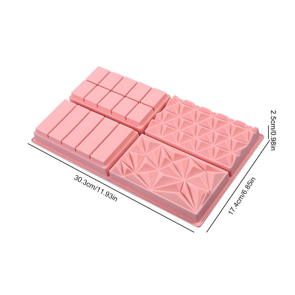 Silicone Dubai Chocolate Bar Mold DIY Chocolate Cookie Mold Non-Stick Rectangle Chocolate Bar Mold Household Baking Tools
