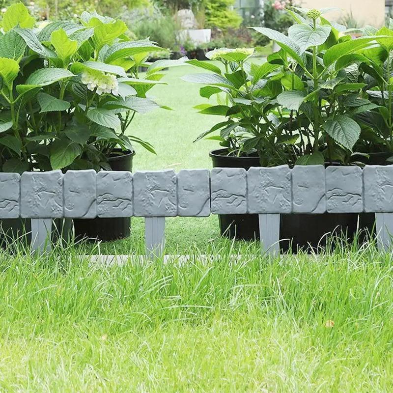 5/10pcs DIY garden landscape edge border, plastic imitation stone fence, can be spliced with garden small fence