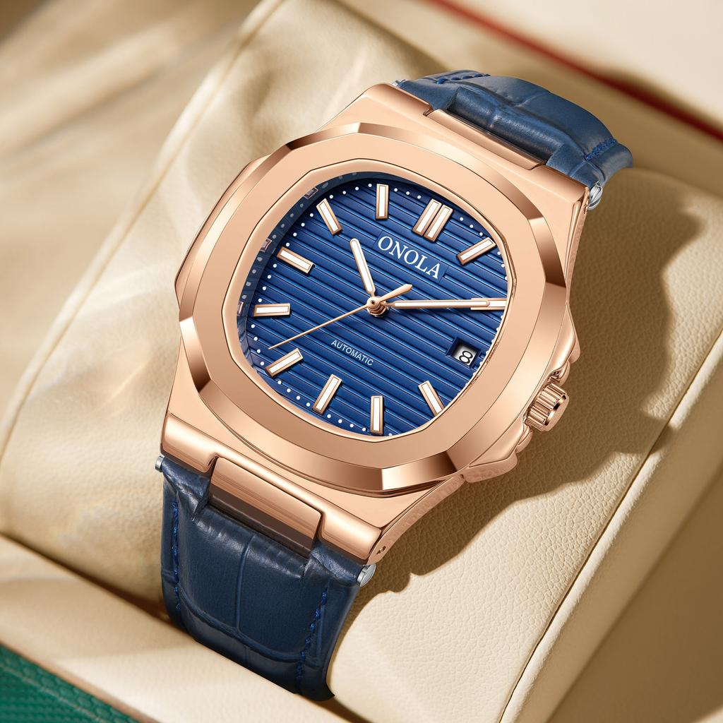 Reloj Mecánico de Alta Calidad para Hombre de Negocios de Cuero Resistente al Agua