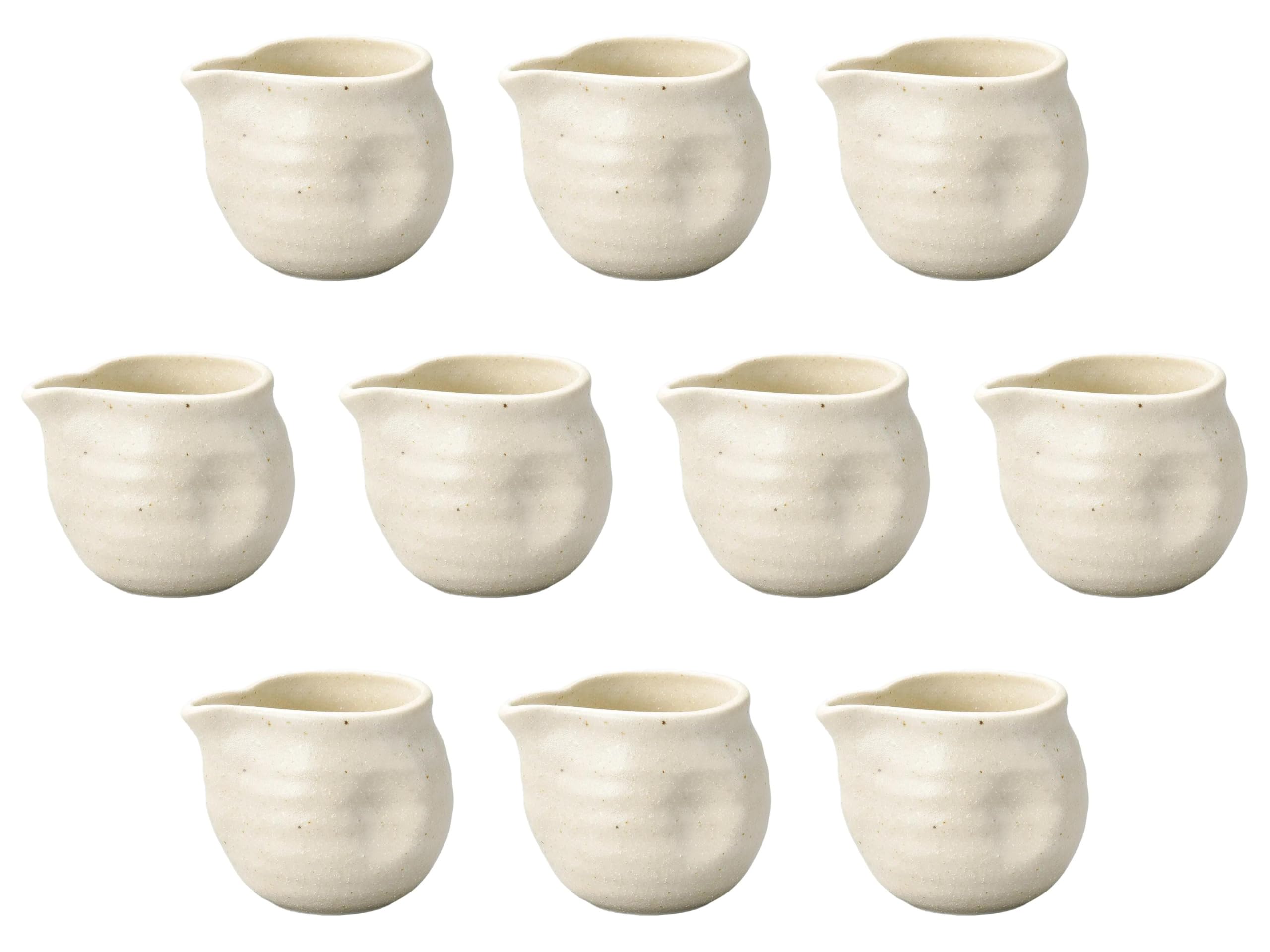

Set of 10 deformed soup bowls Soup bowls Setomonohonpo Kohiki-style (medium) [9.8×8.2×7.8cm (270cc)]