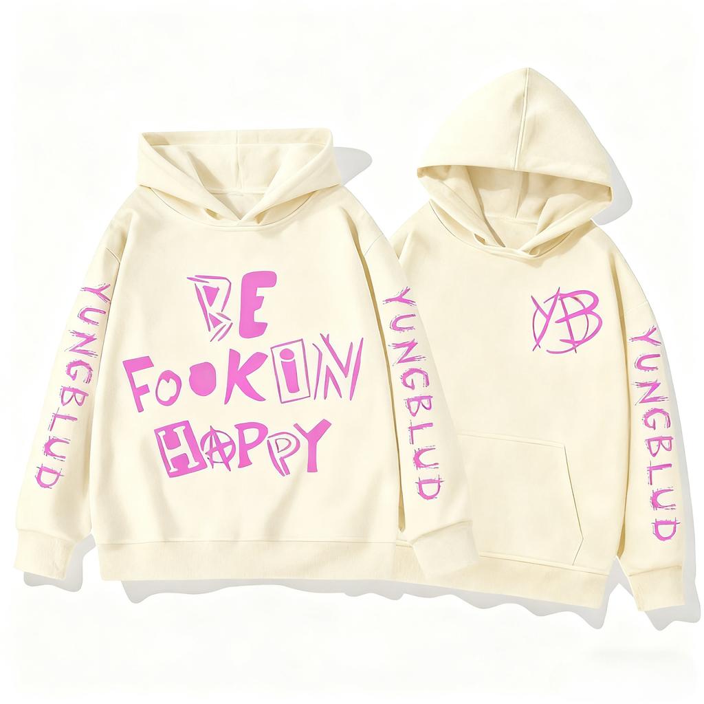 Singer Yungblud Be Fookin Happy Zipper Hoodies Men Women Clothing Fashion Y2K Zip Up Autumn Sweatshirts Winter Pullovers