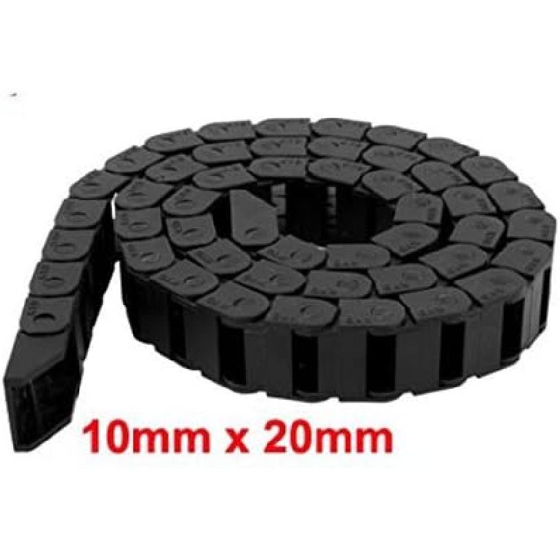 R28 10mm X 20mm Black Plastic Wire Carrier Cable Drag Chain 1M Length for CNC
