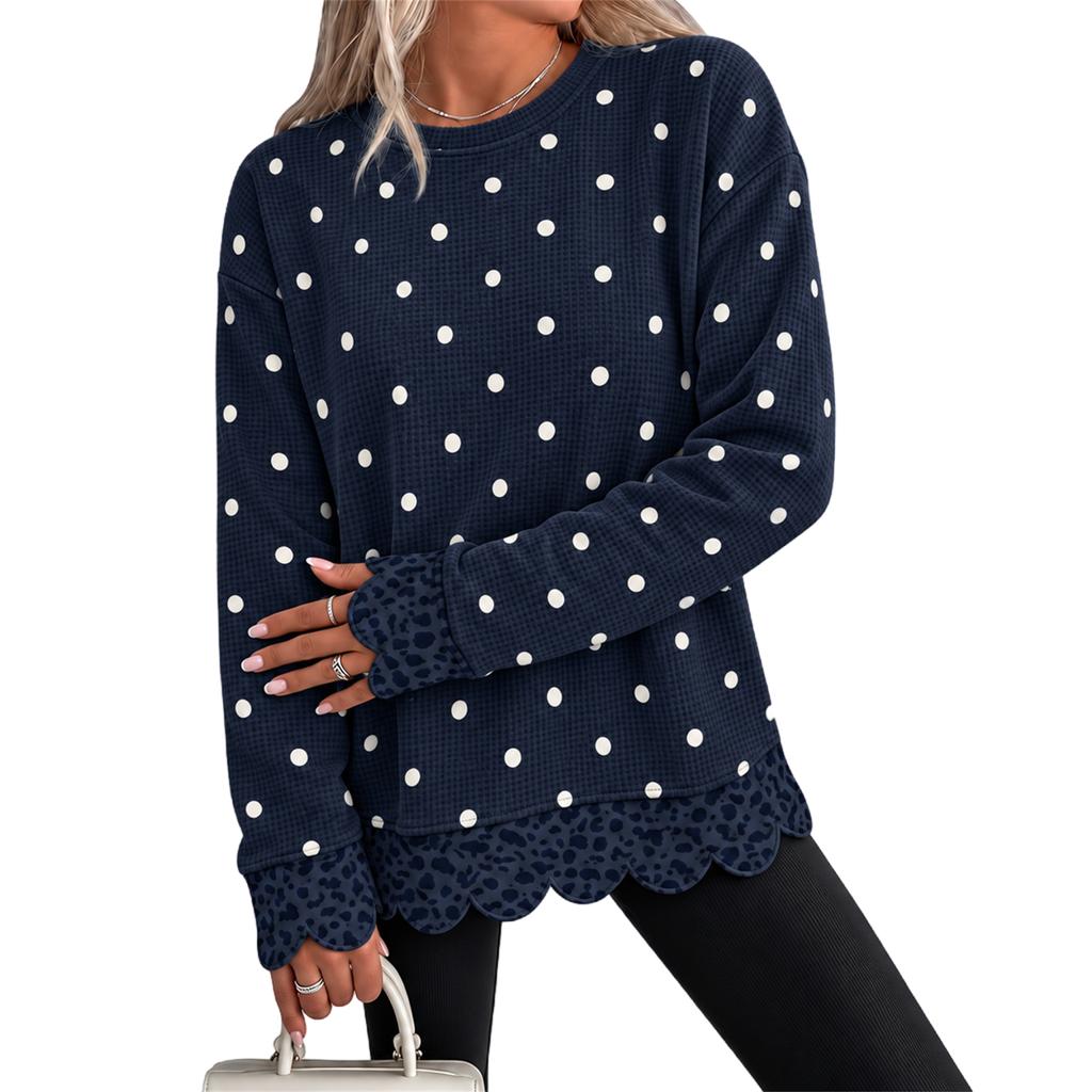 Women's Lightweight Silk Scarf, Polka Dot Large Shawl Wrap for Spring Fall, Waist Tie Scarf
