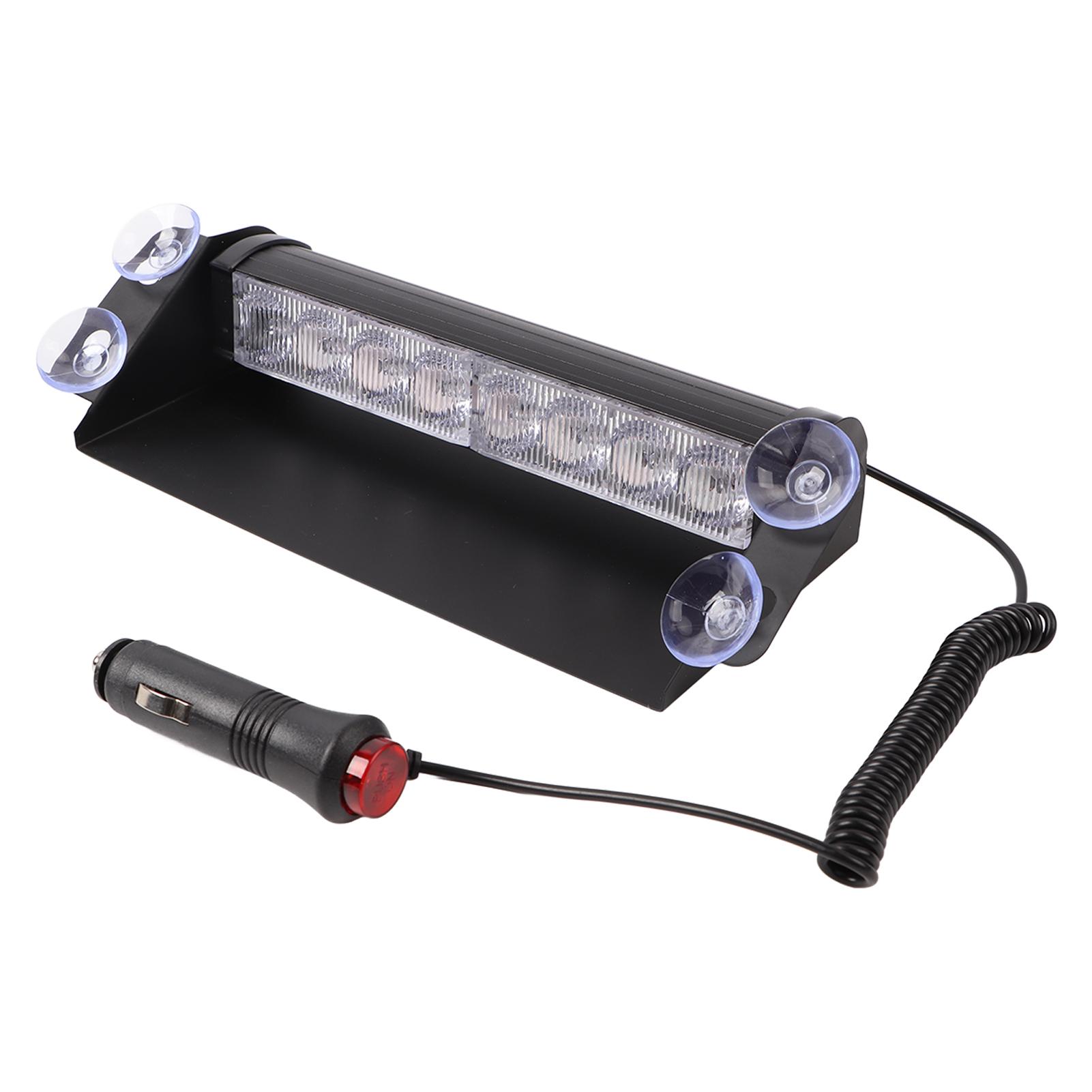 Car Strobe Light Red Blue Suction Cup LED Sharp Flashing Light Rear Windshield Warning Hazard Lamp 12V