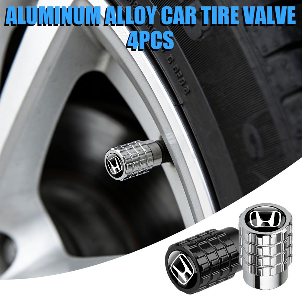 4Pcs Aluminum Wheel Tire Valve Caps Dust Stem Cover Badge For Honda Civic FIT Accord Prelude CRV 5th City CRZ CRX Jazz HRV Pilot cwvc57