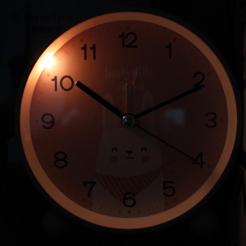 Cartoon Animal Desk Clock for Children and Students Electronic Gift 4.5-inch Night Light Silent Scanning Alarm Clock Silent Alarm Clock