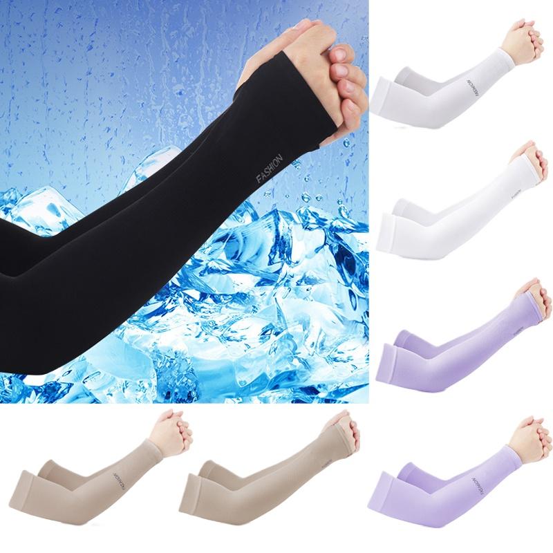 2pcs Summer Arm Sleeves Unisex UV Protection Cool Thin Arm Sleeves Active Ultra-Light Men and Women Ice Silk Sleeves Outdoor Activity Active
