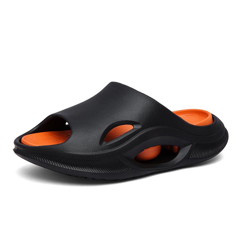 

Модные новые стильные мужские сандалии Eva с толстой подошвой, пляжные спортивные мужские тапочки для улицы, ванной, нескользящие, индивидуальная мужская обувь 45 чёрный