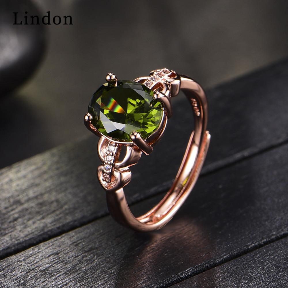 Lindon Classic Copper Alloy Zircon Ring Ladies Jewelry Wedding Promise Party Gift
