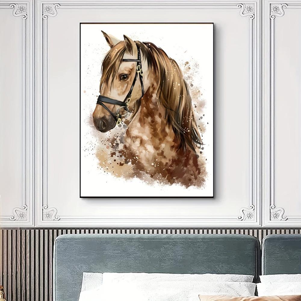 Stylish Vintage Horse Canvas Art Print - Frameless Wall Decor for Living Room, Bedroom, Home Office