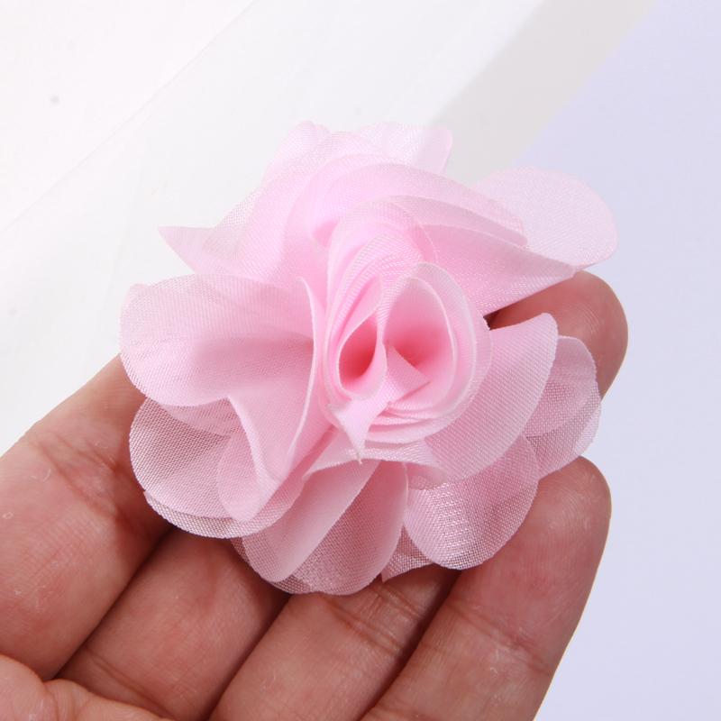 10 Stück 2,6" Tüll Niedlich Handgefertigt Kern Organza Chiffon Stoff Künstliche Gaze Blume Hochzeitskleid Hüte Stirnband Brosche DIY Zuhause