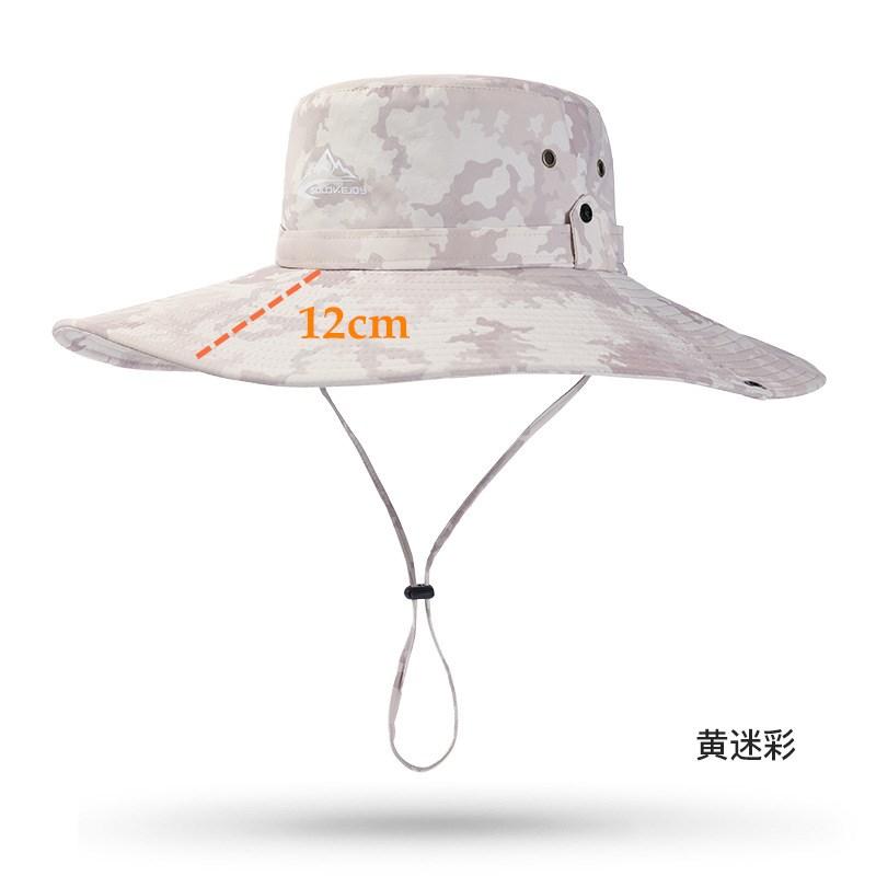 62cm Męski Kapelusz Outdoorowy Letni Kapelusz Wędkarski Turystyczny Jeździecki Duże Rondo Ochrona przed Słońcem Anty-UV Oddychający Wodoodporny Kapelusz Wiaderkowy