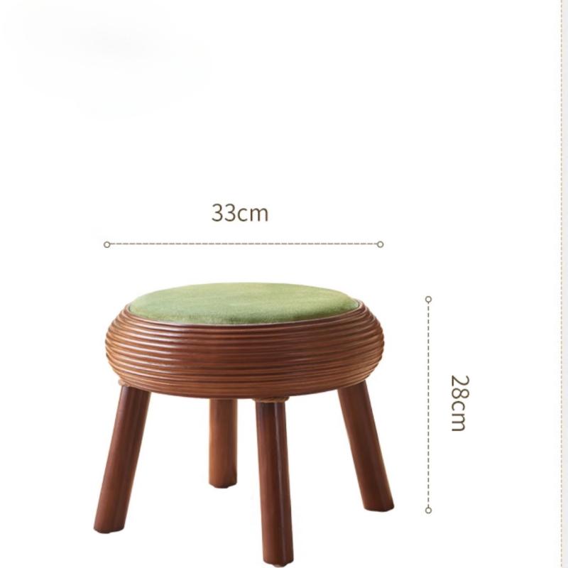 White Wood Tatami Coffee Table Stable Balcony Small desk Natural Rattan Soft-Padded Stool Chinese Style Round Window Seat