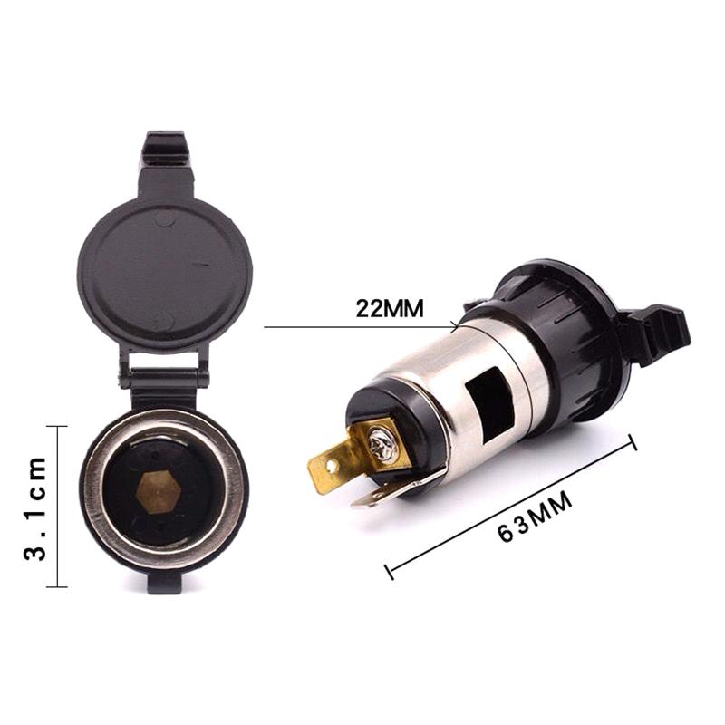 Car Cigarette Lighter Power Socket, Female Cigarette Lighter Socket 12V 120W For Car / Motorcycle