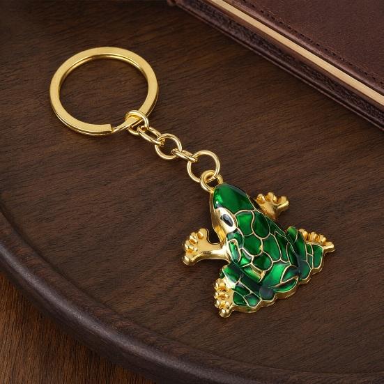 4Pcs Keychain Pendant, Zinc Alloy Frog Shape Key Ring with Chain Design, Key Chain for Keys Backpacks School Bag Accessory