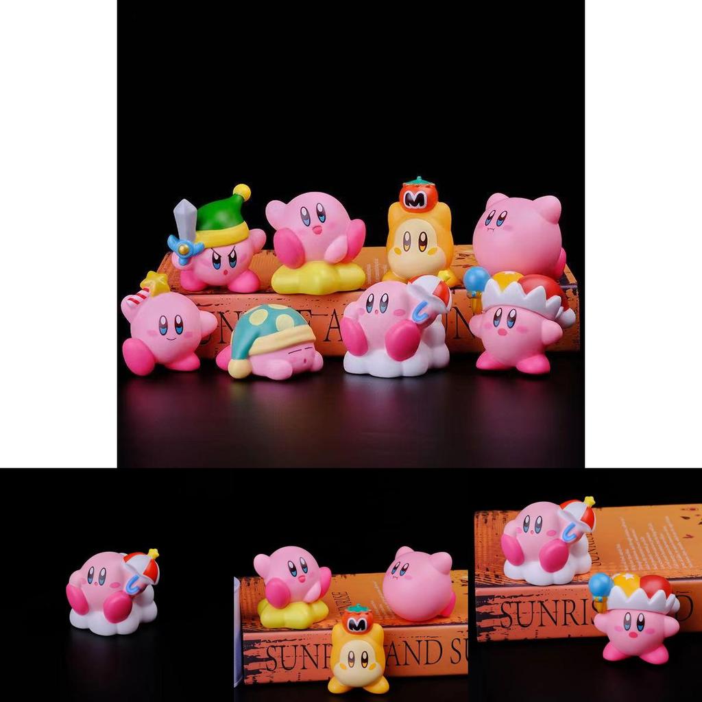 Set di Figure di Kirby Stella Carino Pvc Fai da te Decorazione da Scrivania Materiale per Artigianato