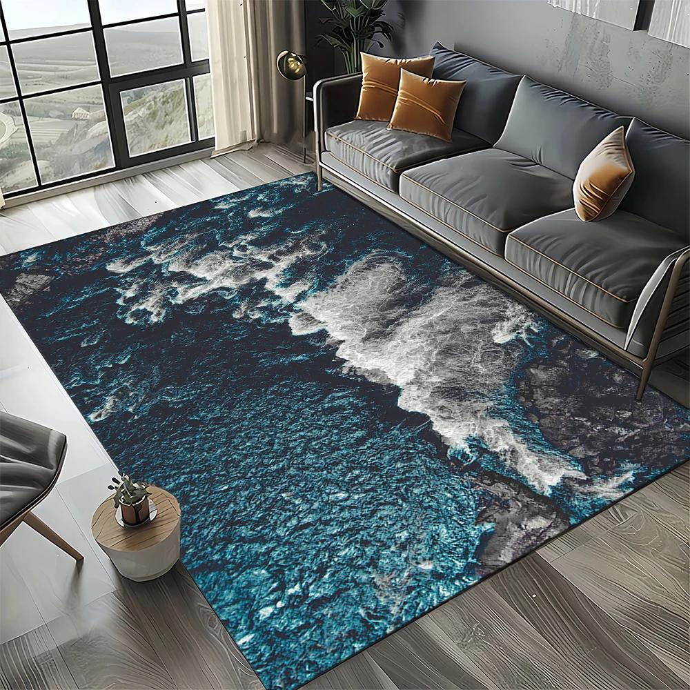 27 Style New Sea Water Beach Reef Nature Scenery Carpet Rug for Living Room Bedroom Home Sofa Decoration,Kids Non-slip Floor Mat