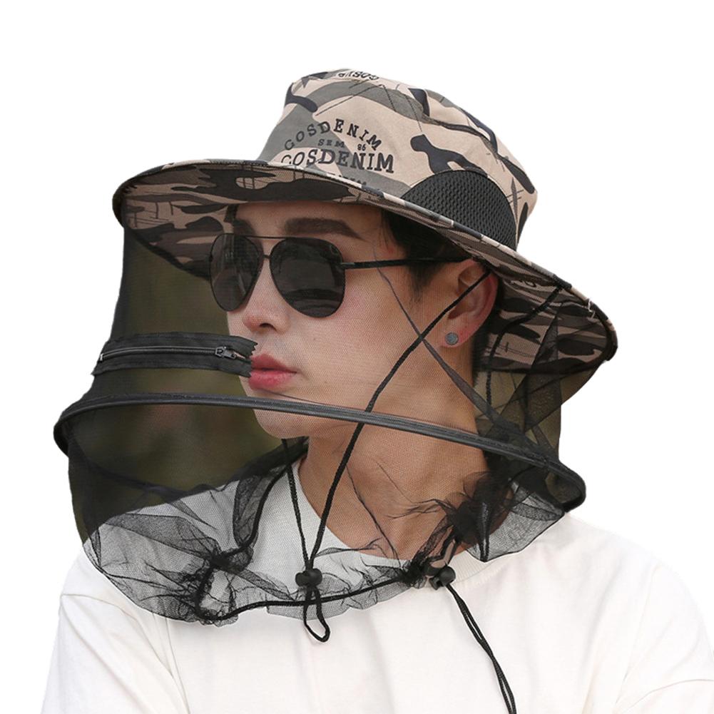 Mosquito Bee Insect Mesh Head Face Protector Fishing Hunting Net Hat Mask Caps Fishing Hat Bug Mesh Net Insect Gnat Head Cover