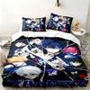 Blue Lock 3pc Set Perfect for Bedroom Use Comfortable Bedding Set Includes a Duvet Cover and Two Pillowcases Ideal Birthday or Christmas Gift