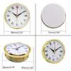 62KD Clock Movement 80mm Round Numeral Clock Insert with Gold Trim Home Decor for DIY Crafts Accessories