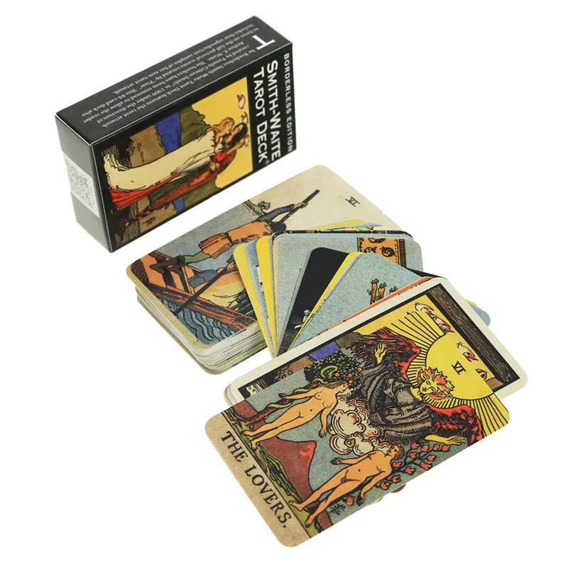 Full English Borderless Edition Smith-Waite Tarot Cards GamePortable Friend Party Playing Board Game Cards 4P